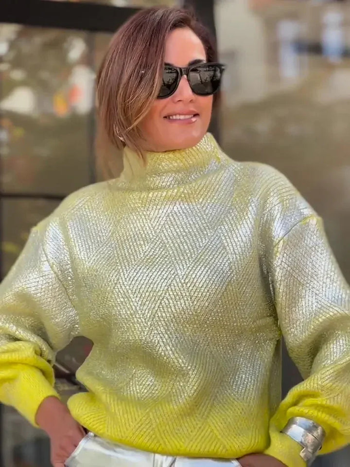 Stylish Knitted Ladies’ Sweater with Ombre - Camille-Yellow-S-State of Style