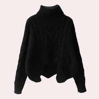 Stylish Knitted Turtleneck for Women - Lina-Black-State of Style