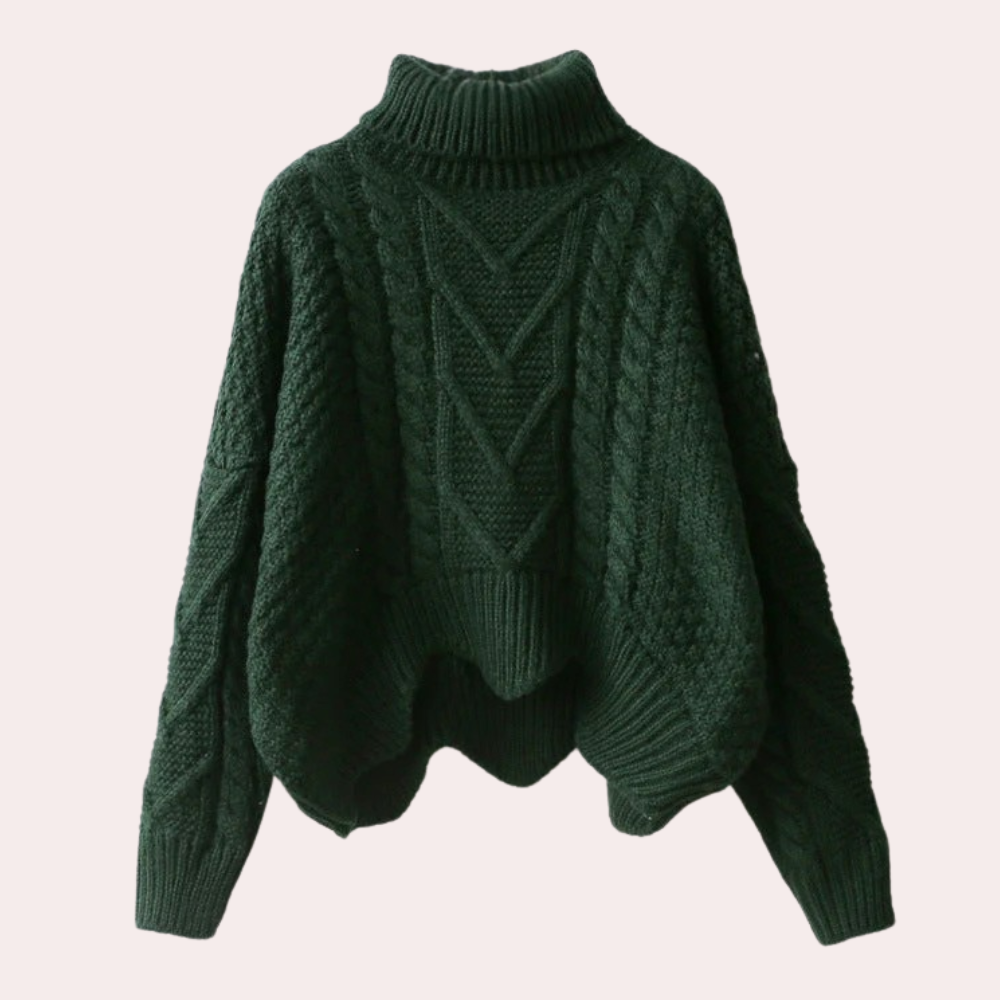 Stylish Knitted Turtleneck for Women - Lina-Green-State of Style