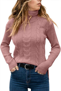 Stylish Knitted Women's Turtleneck - Denise-Apricot-S-State of Style