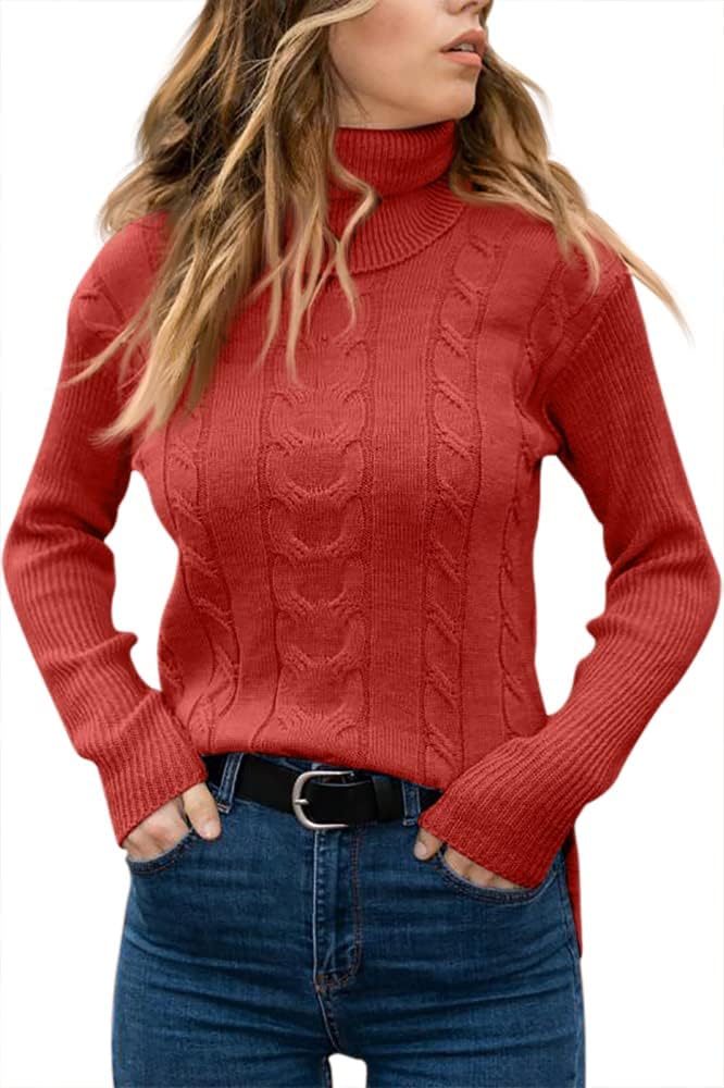 Stylish Knitted Women's Turtleneck - Denise-Apricot-S-State of Style