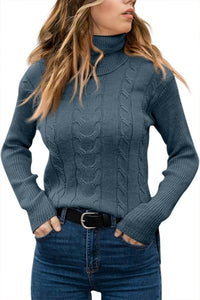 Stylish Knitted Women's Turtleneck - Denise-Apricot-S-State of Style