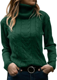 Stylish Knitted Women's Turtleneck - Denise-Dark green-S-State of Style
