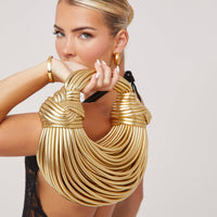 Stylish Knotted Shoulder Bag - Kiana-Gold-State of Style