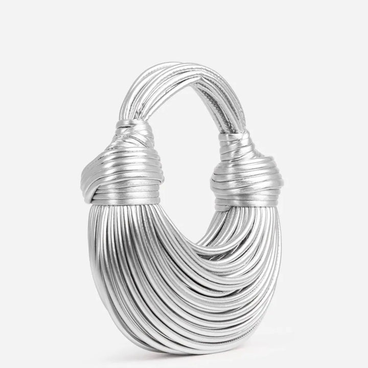 Stylish Knotted Shoulder Bag - Kiana-Silver-State of Style
