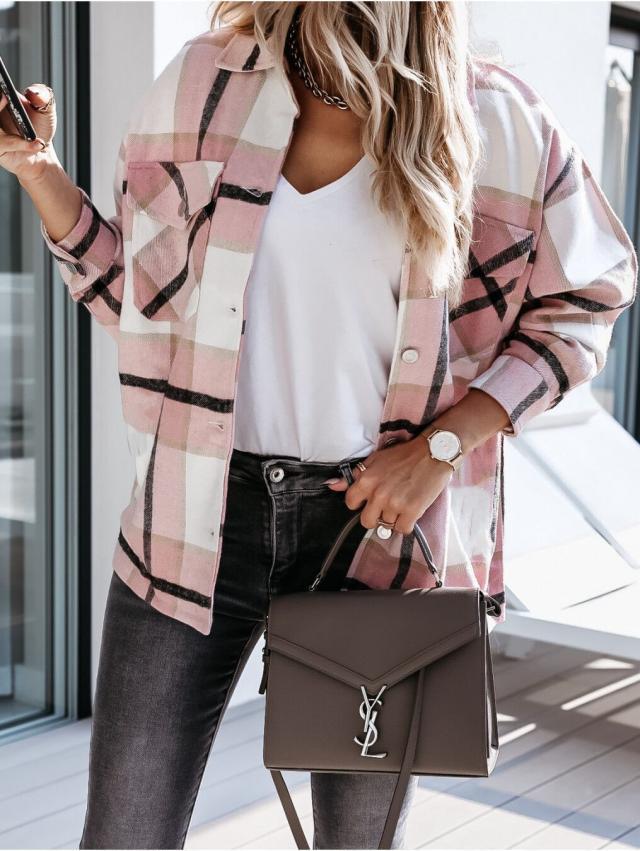 Stylish Ladies' Autumn Cardigan - Sophie-Pink Accent-S-State of Style