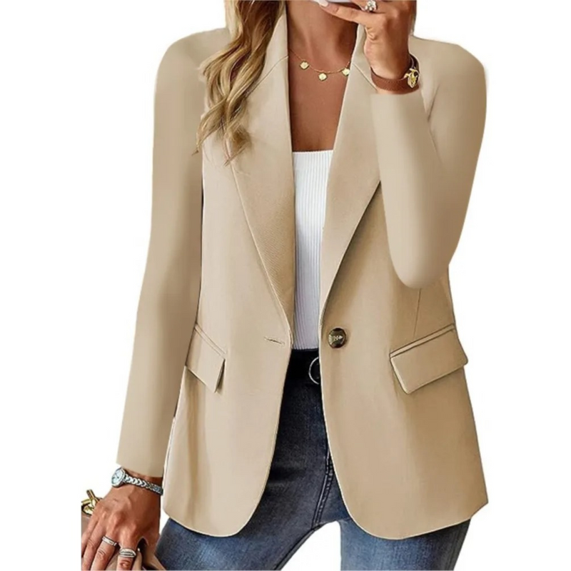 Stylish Ladies Blazer - Emma-Light Brown-S-State of Style