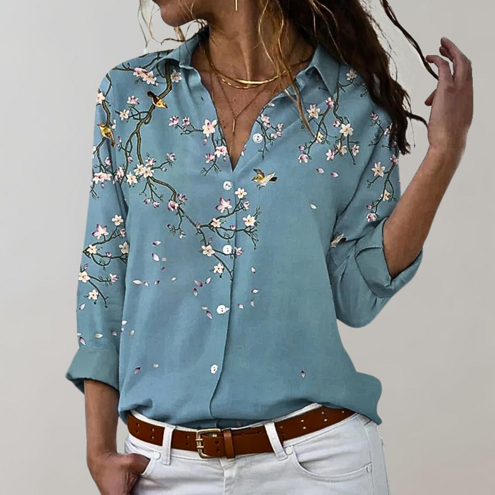Stylish Ladies' Blouse - Emma-Blue-S-State of Style