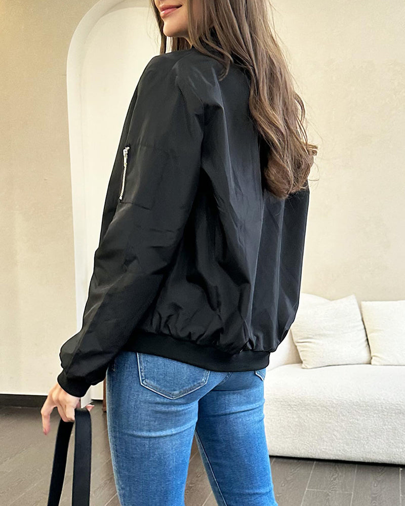 Stylish Ladies Bomber Jacket - Rhea-Black-S-State of Style