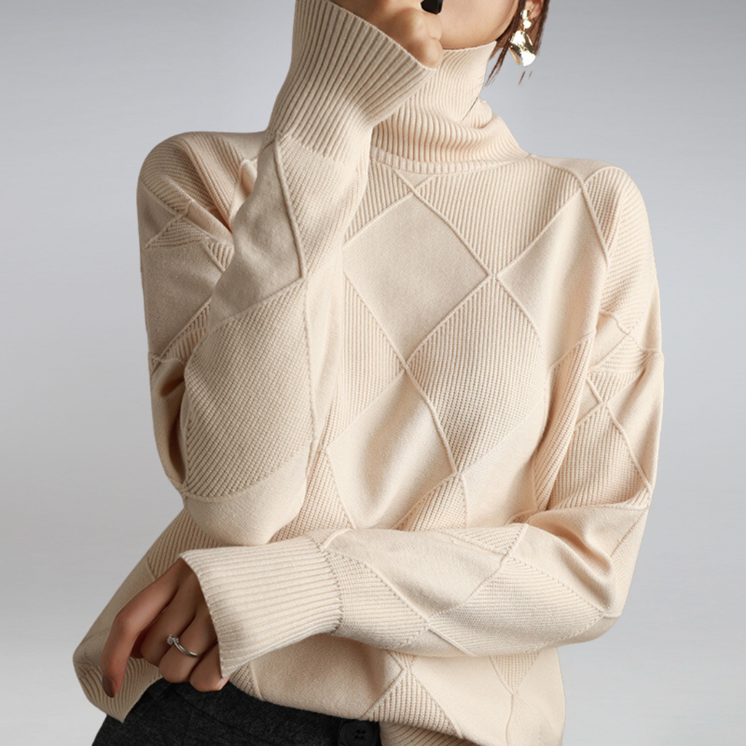 Stylish Ladies' Roll Neck Jumper - Isabella-Beige-S-State of Style