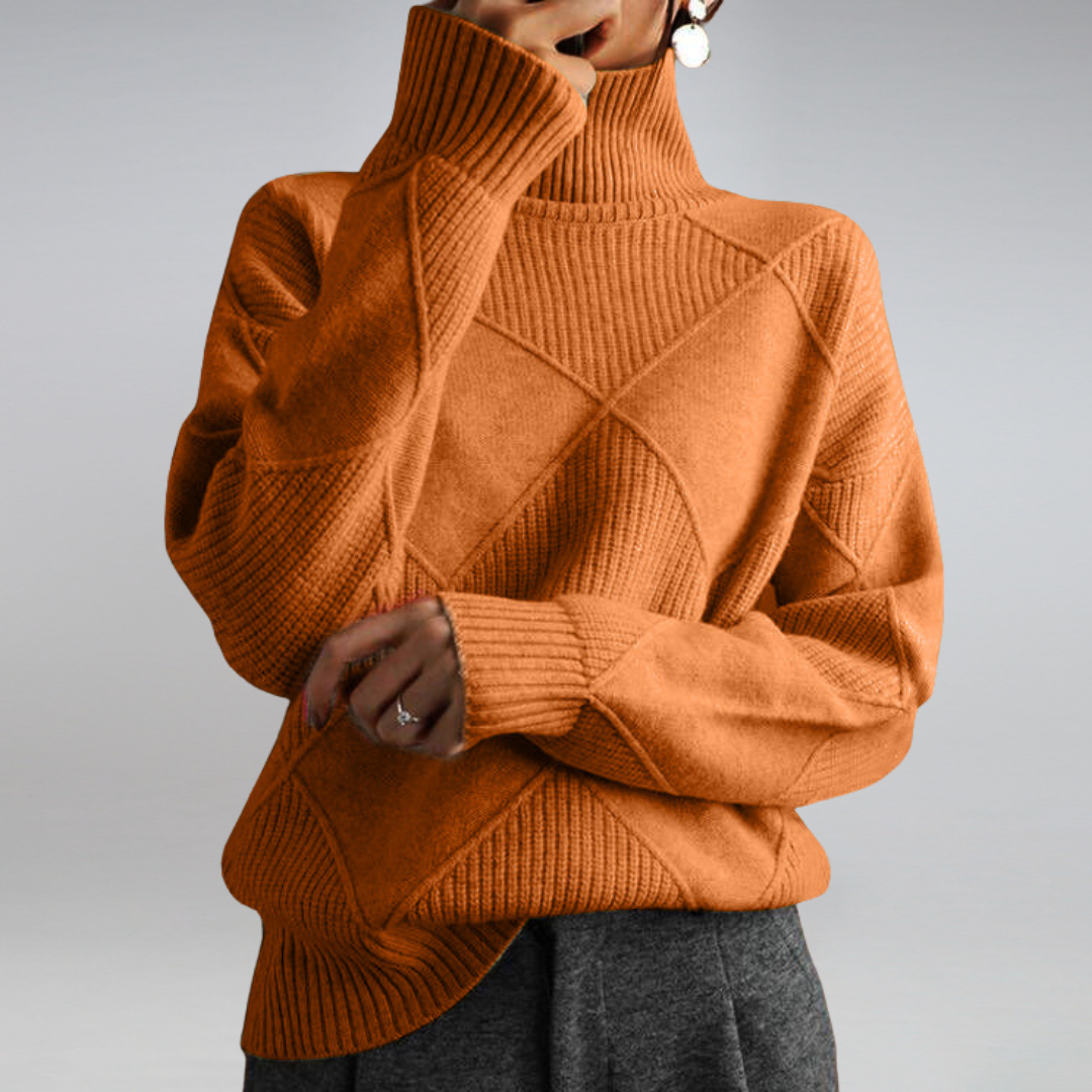 Stylish Ladies' Roll Neck Jumper - Isabella-Orange-S-State of Style