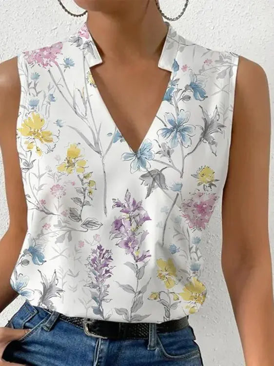 Stylish ladies' summer blouse with a flowing fit – Rania-Purple-S-State of Style