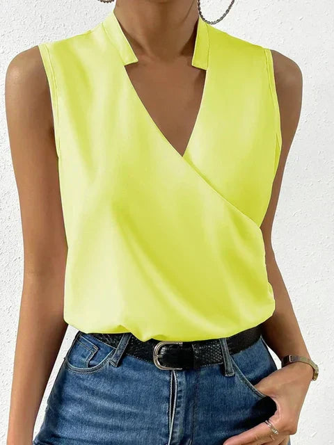 Stylish ladies' summer blouse with a flowing fit – Rania-Yellow-S-State of Style