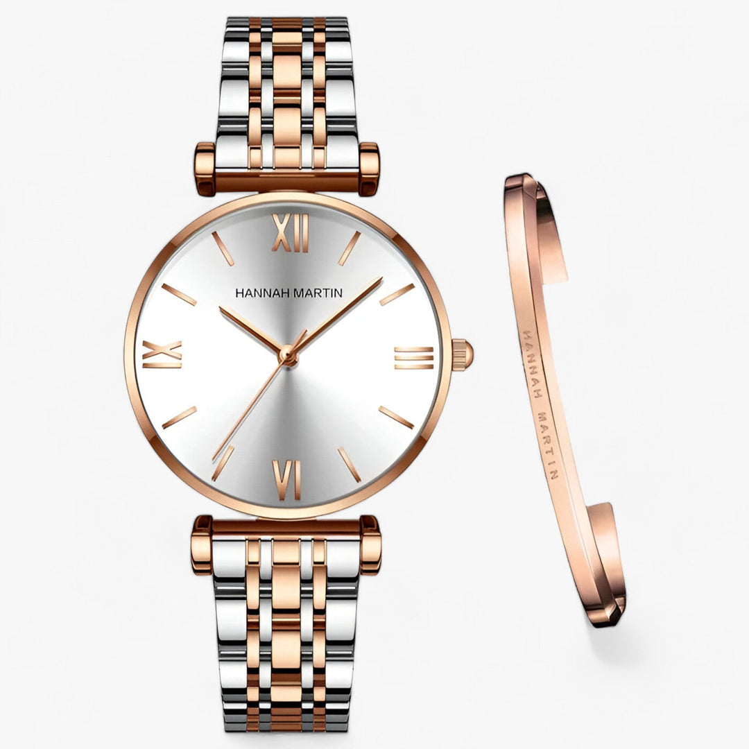 Stylish Ladies Titanium Watch - Adeline-Rose Gold White-State of Style