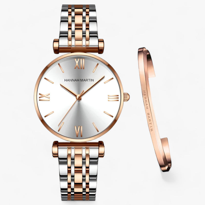Stylish Ladies Titanium Watch - Adeline-Rose Gold White-State of Style
