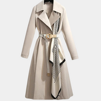 Stylish Ladies Trench Coat with Belt - Noa-Beige-XS-State of Style