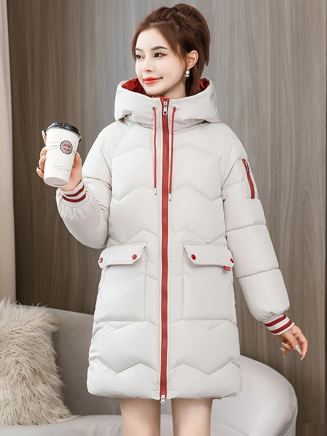 Stylish Ladies Winter Coat - Sophie-Beige-S-State of Style