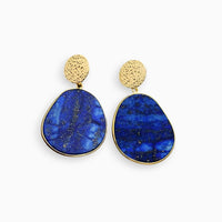 Stylish Lapis and Tiger Eye Earrings - Althea-Lapis Lazuli-State of Style