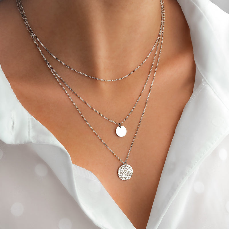 Stylish Layered Necklace – Aurora-Silver-State of Style