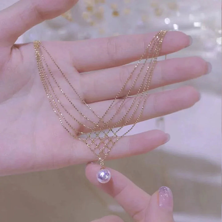Stylish Layered Pearl Necklace-State of Style