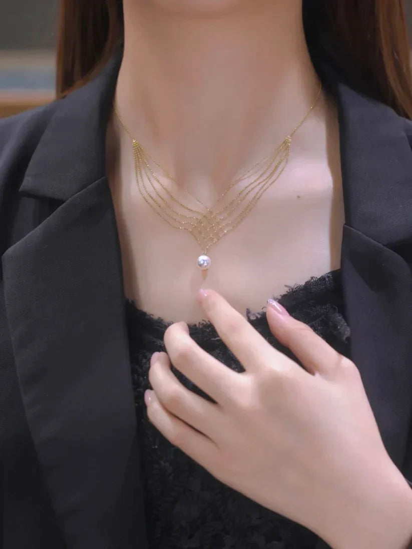 Stylish Layered Pearl Necklace-State of Style