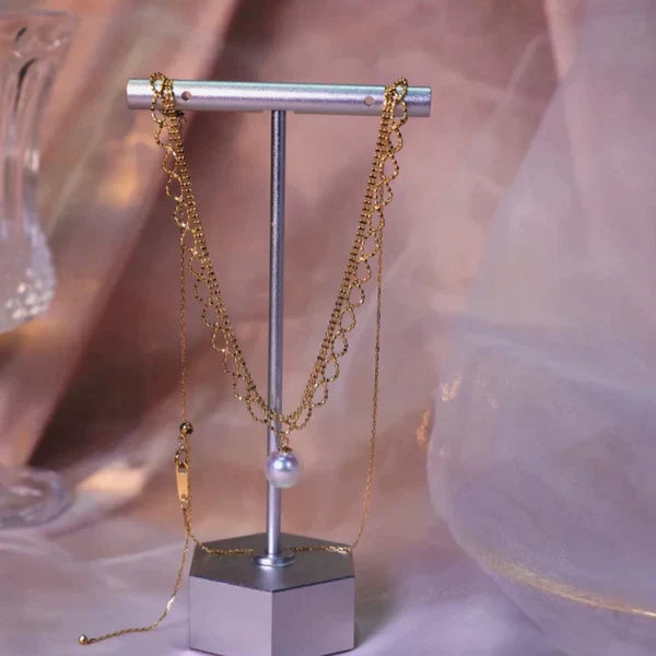 Stylish Layered Pearl Necklace-State of Style