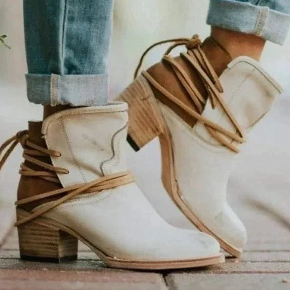 Stylish Leather Ankle Boots for Women - Celeste-Beige-5-State of Style