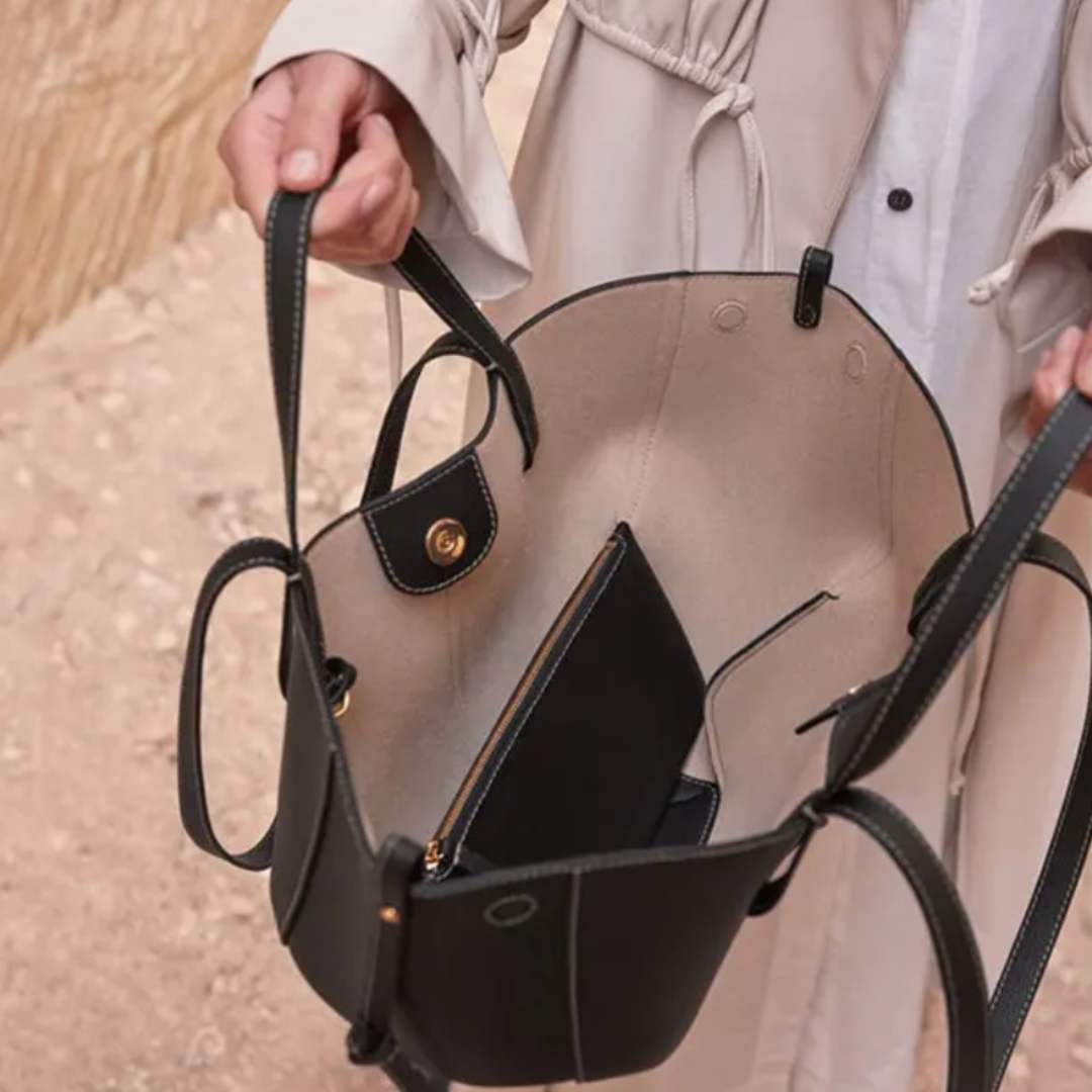 Stylish Leather Handbag - Adeline-Black-State of Style
