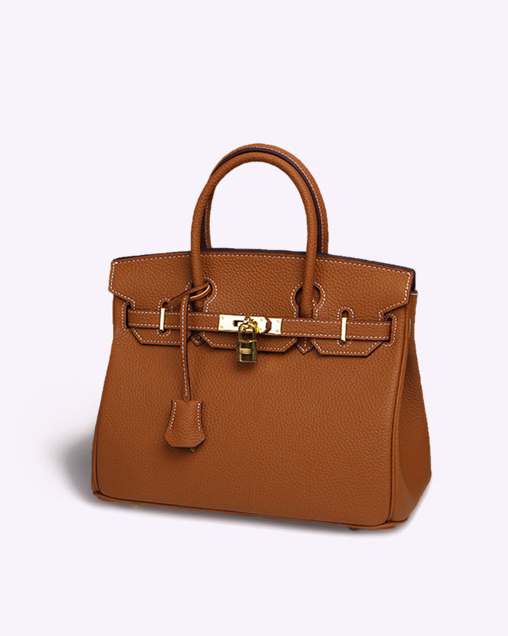 Stylish Leather Handbag - Liana-Brown-M-State of Style