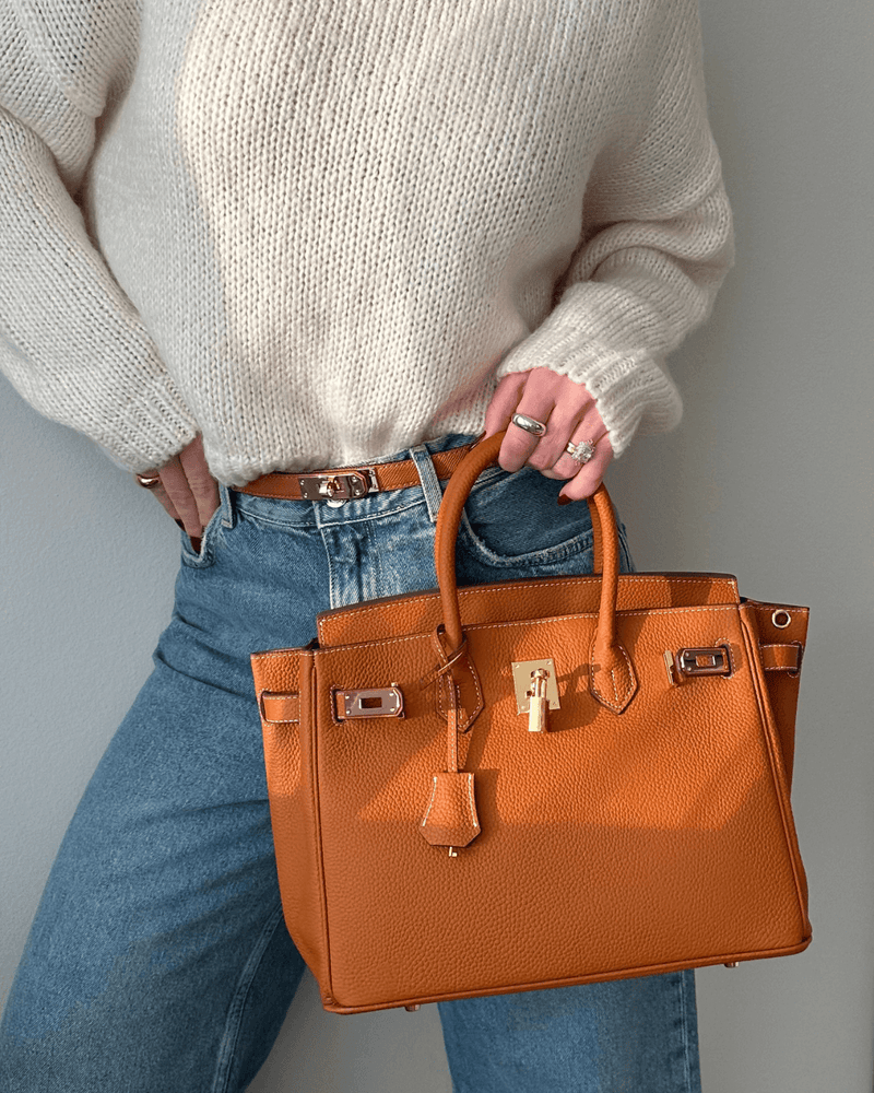 Stylish Leather Handbag - Liana-Grey-M-State of Style