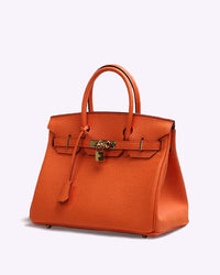 Stylish Leather Handbag - Liana-Orange-M-State of Style