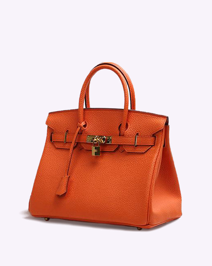 Stylish Leather Handbag - Liana-Orange-M-State of Style