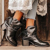 Stylish Leather Ladies' Boots - Celeste-Black-3-State of Style