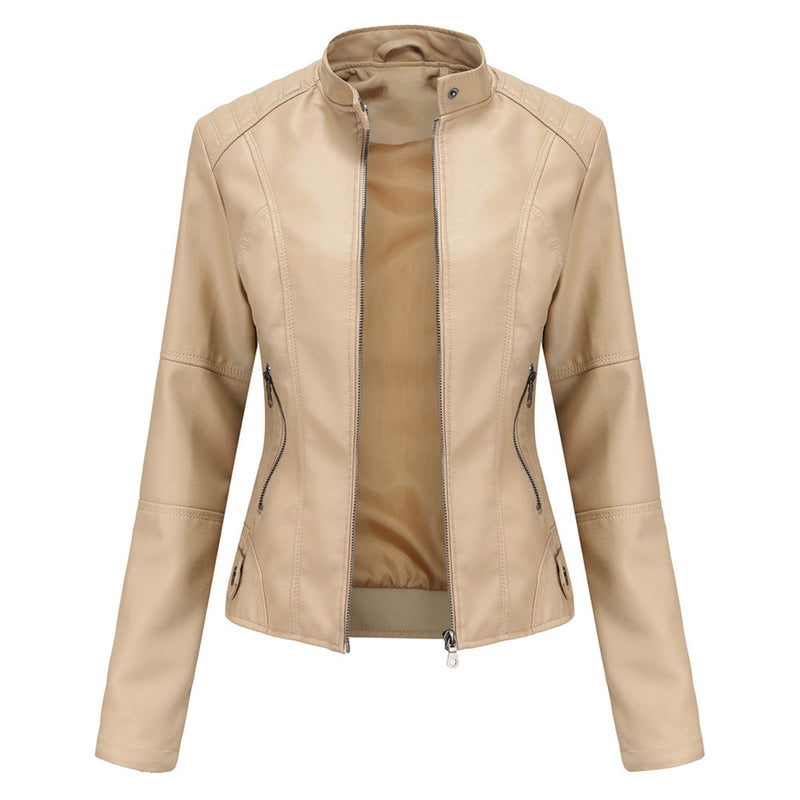 Stylish Leather Ladies' Jacket - Romy-Apricot-XS-State of Style