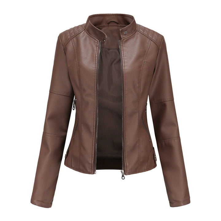 Stylish Leather Ladies' Jacket - Romy-Dark brown-XS-State of Style