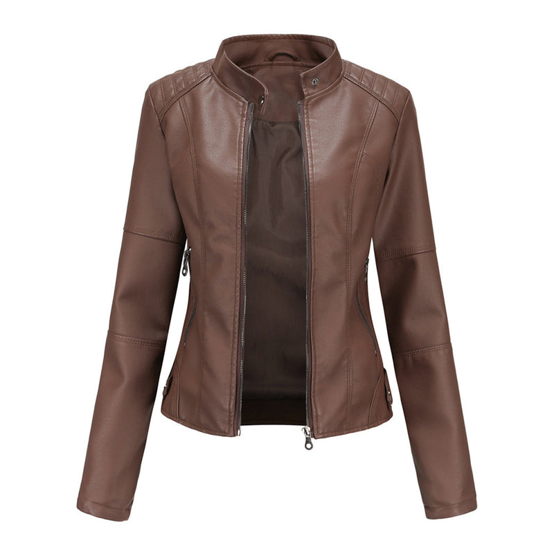 Stylish Leather Ladies' Jacket - Romy-Dark brown-XS-State of Style