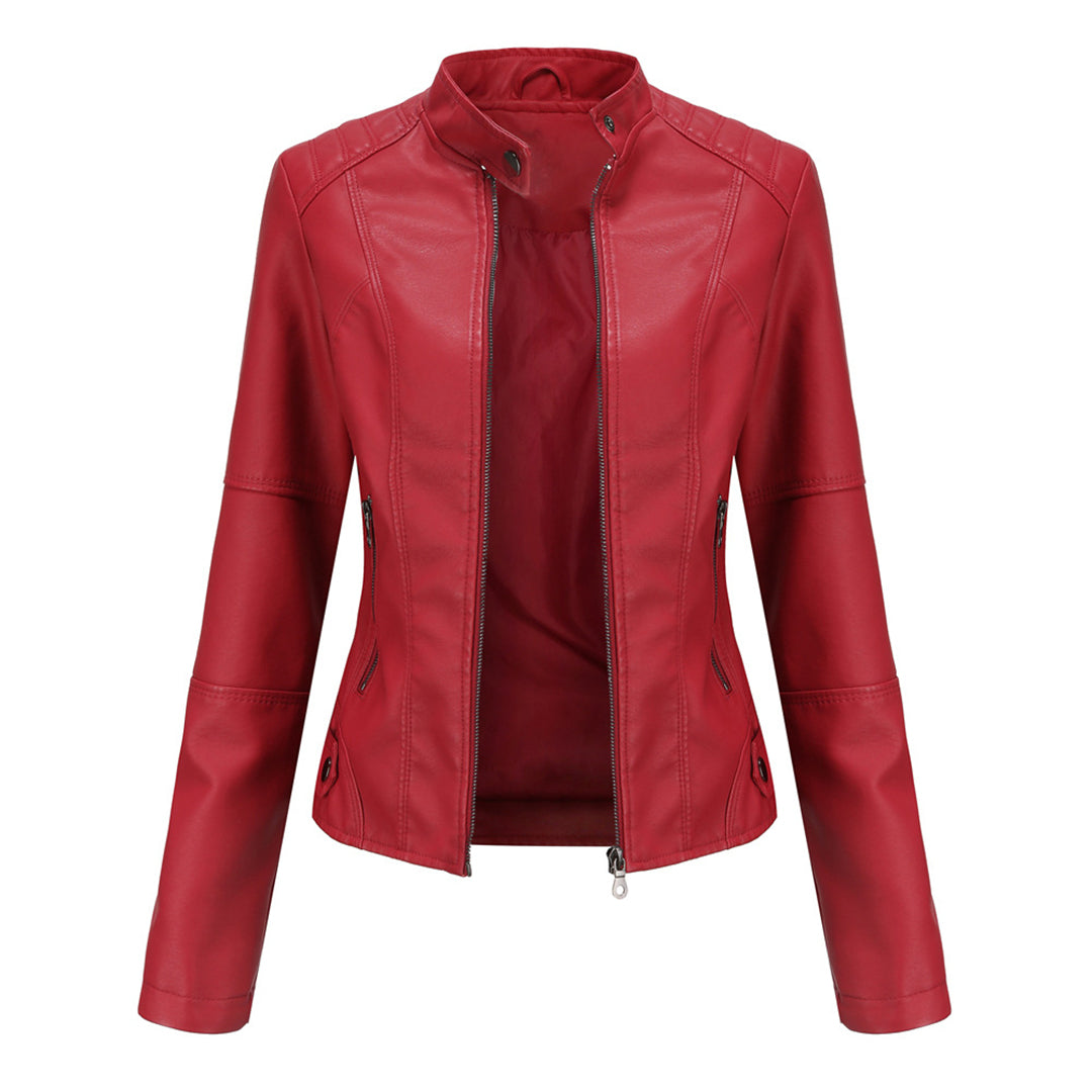 Stylish Leather Ladies' Jacket - Romy-Red-XS-State of Style