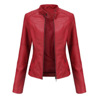 Stylish Leather Ladies' Jacket - Romy-Red-XS-State of Style