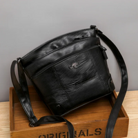 Stylish Leather Ladies Shoulder Bag - Sabrina-Black-State of Style