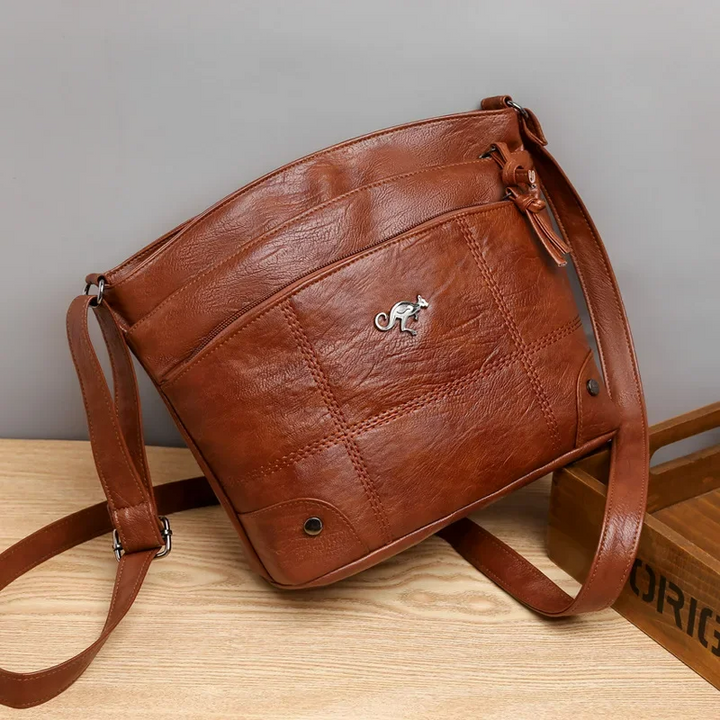 Stylish Leather Ladies Shoulder Bag - Sabrina-Brown-State of Style