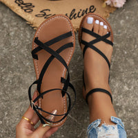 Stylish leather sandals with delicate straps – Mirella-Black-3.5-State of Style