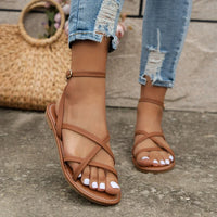 Stylish leather sandals with delicate straps – Mirella-Brown-3.5-State of Style