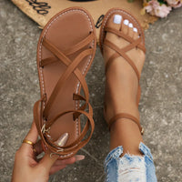 Stylish leather sandals with delicate straps – Mirella-Brown-3.5-State of Style