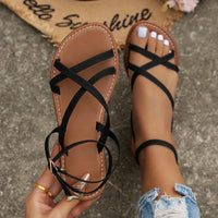 Stylish leather sandals with delicate straps – Mirella-Brown-3.5-State of Style