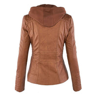 Stylish Leather Summer Jacket for Ladies - Elara-Khaki-S-State of Style