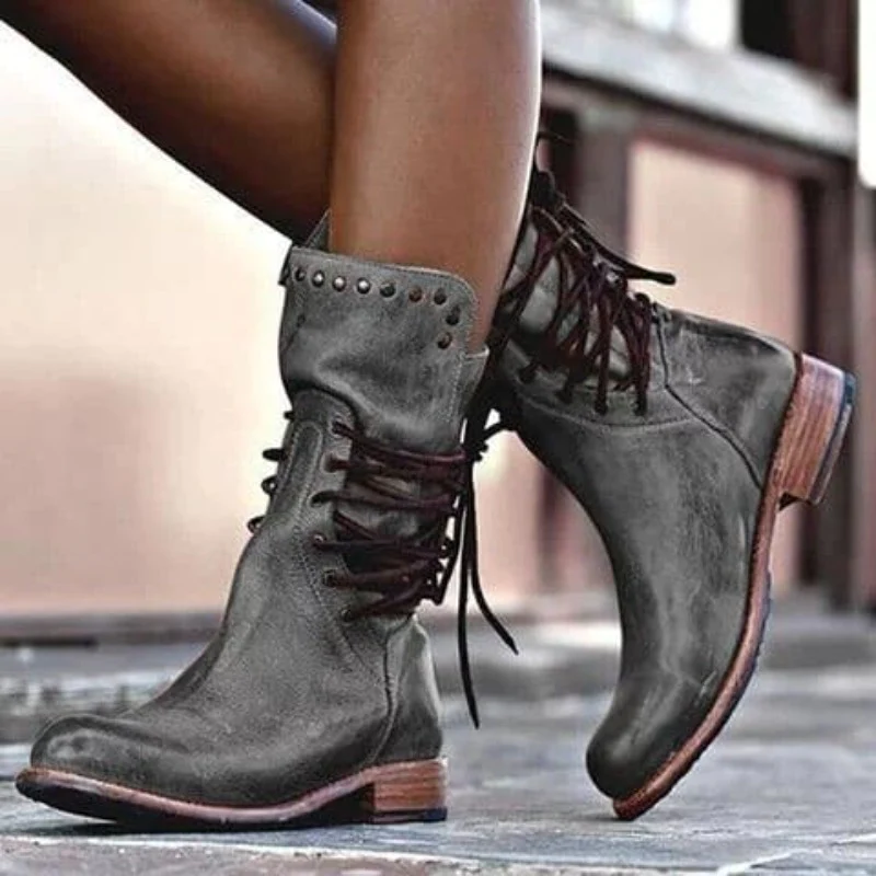 Stylish Leather Women's Shoes - Sophie-Grey-5-State of Style