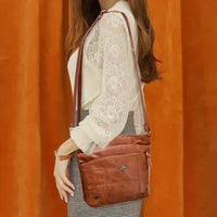 Stylish Leather Women's Shoulder Bag - Sabrina-Brown-State of Style