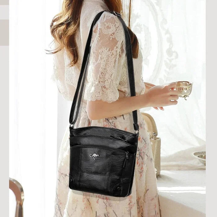 Stylish Leather Women's Shoulder Bag - Sabrina-Brown-State of Style