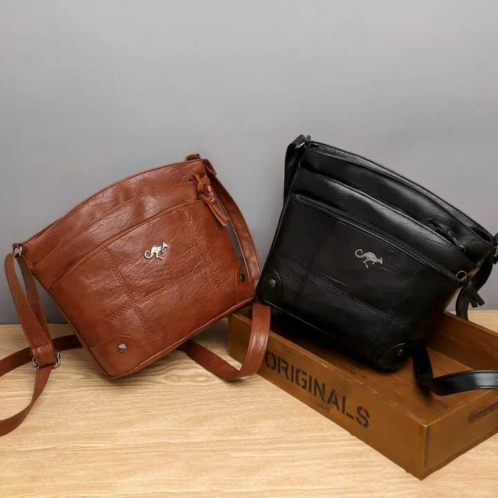 Stylish Leather Women's Shoulder Bag - Sabrina-Brown-State of Style