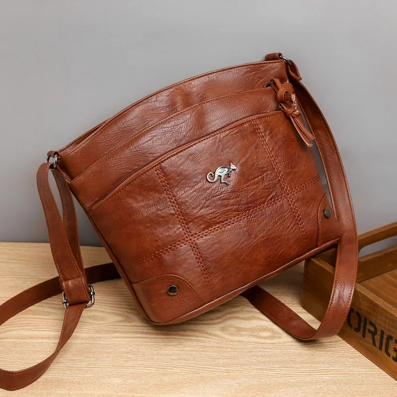 Stylish Leather Women's Shoulder Bag - Sabrina-Brown-State of Style